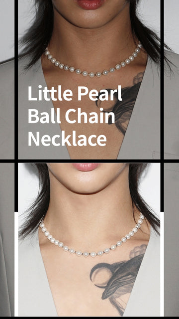 8mm Little Pearl Ball Chain Necklace
